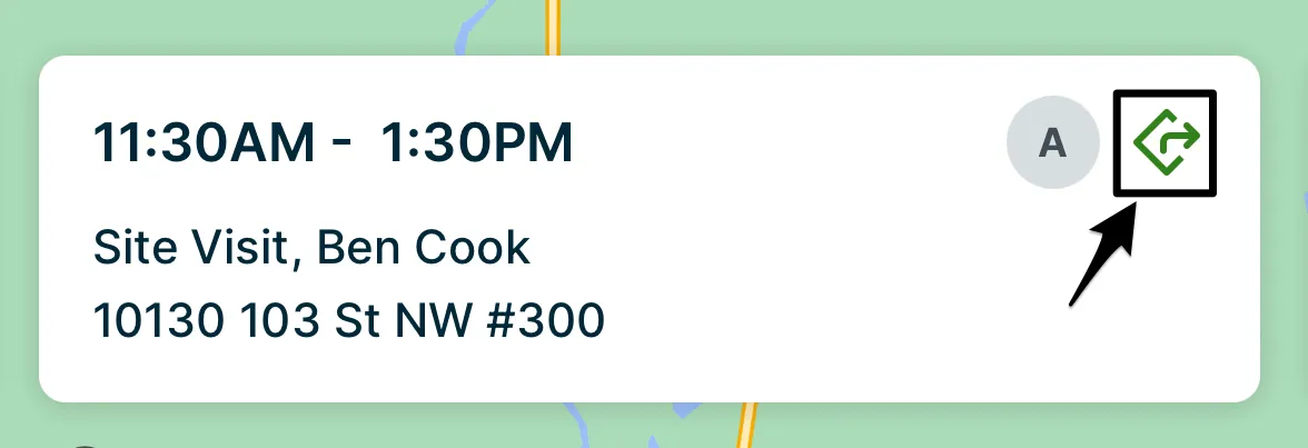 directions icon highlighted