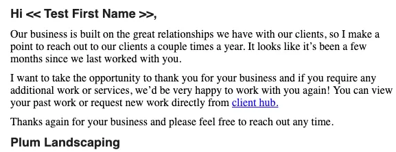 preview of the it's been a while campaign email